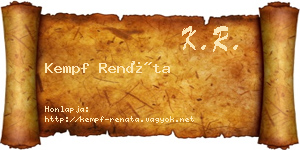 Kempf Renáta névjegykártya