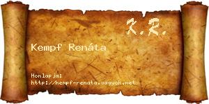 Kempf Renáta névjegykártya